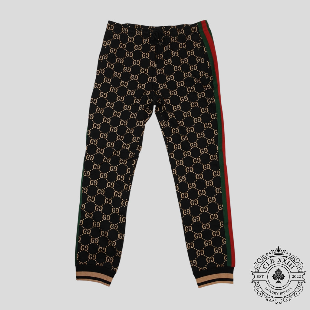 Gucci GG Jacquard Track Pants in Black/Brown