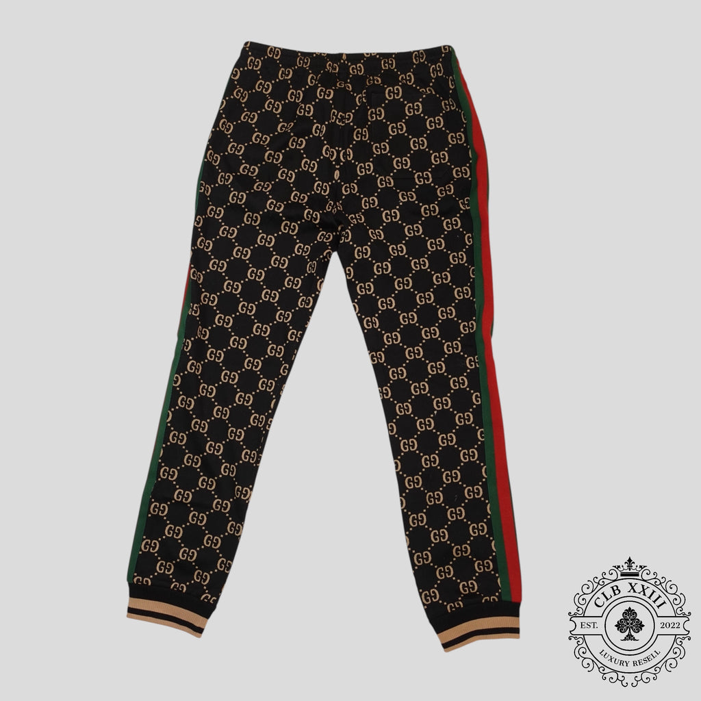 Gucci GG Jacquard Track Pants in Black/Brown