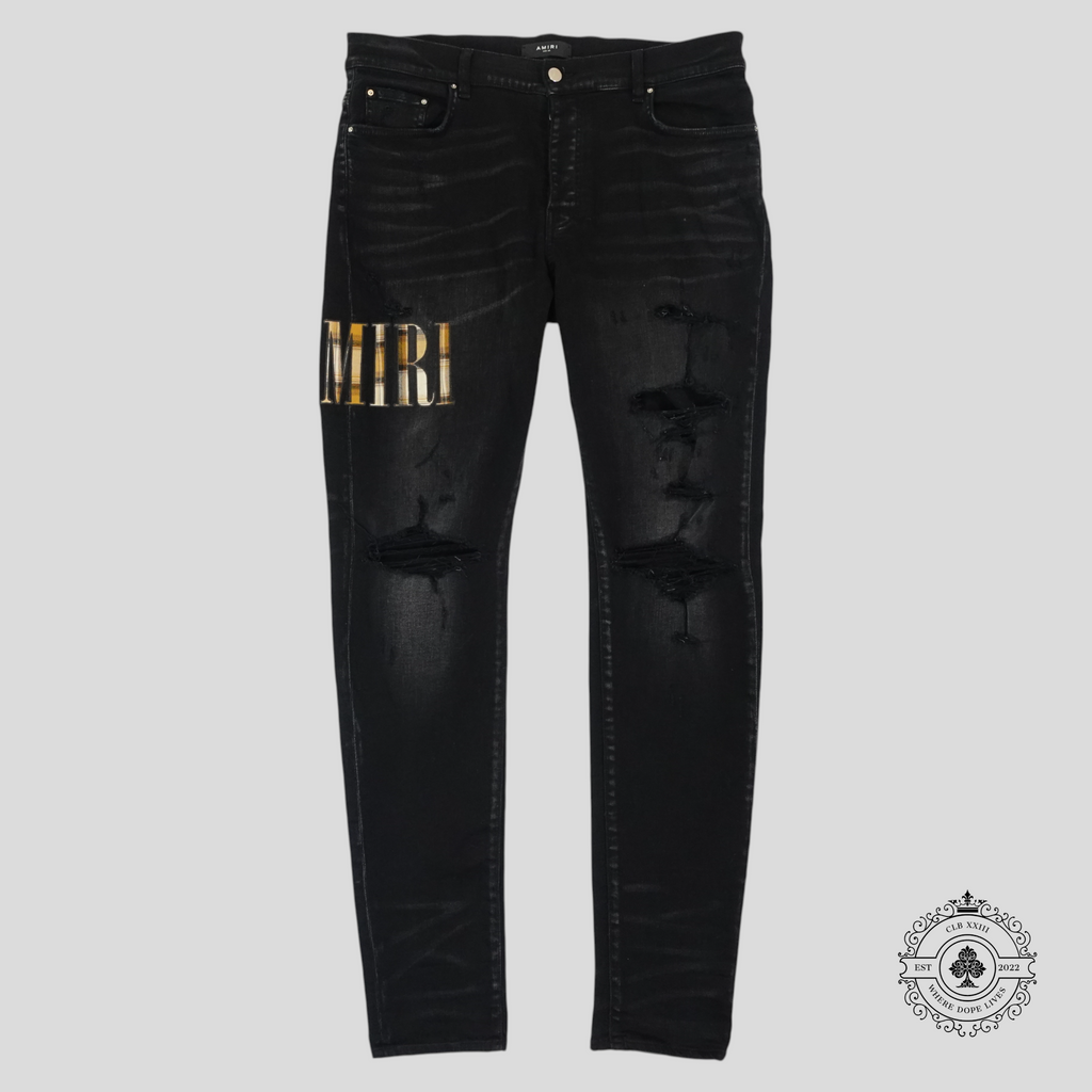 Amiri Core Applique Jeans in Aged Black